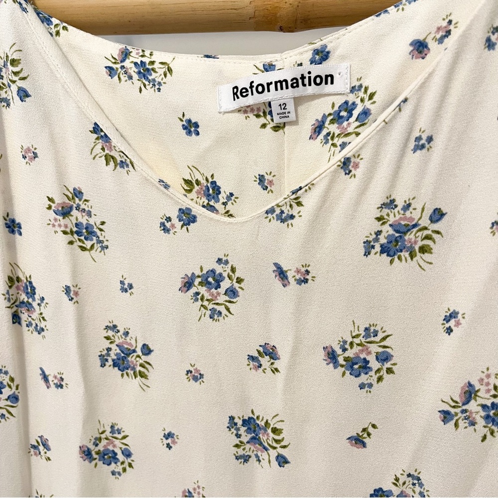 Reformation Crimini Mini Floral White Slip Dress - Picture 4 of 7